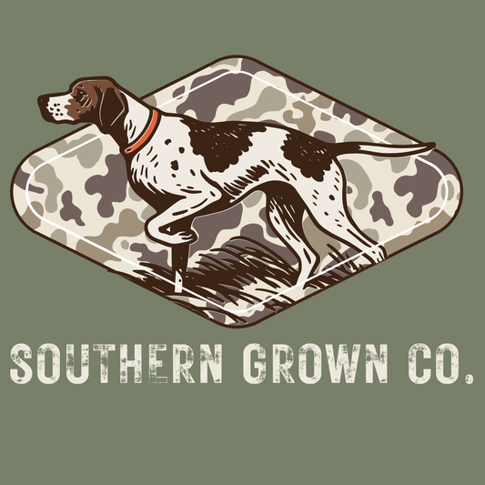 Adult Dog’ll Hunt Tee in Sage full back design