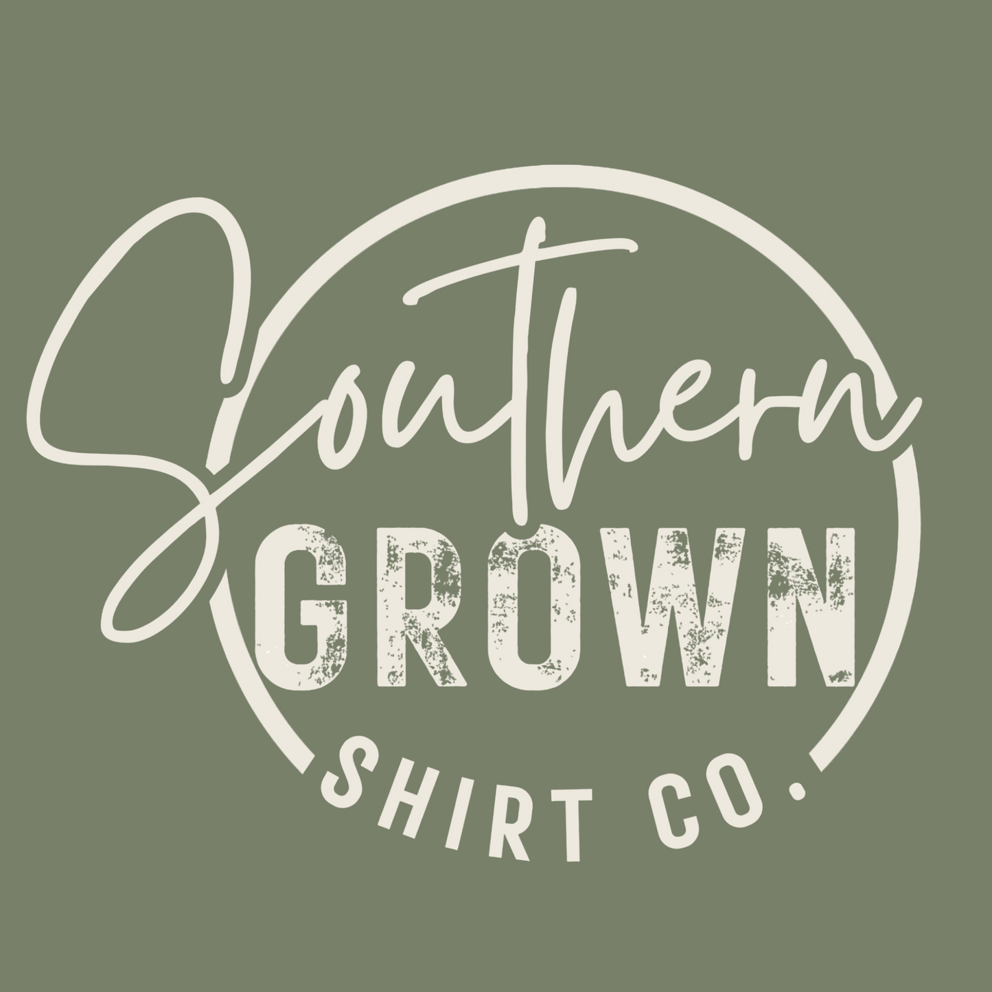 Adult Dog’ll Hunt Tee in sage left chest logo