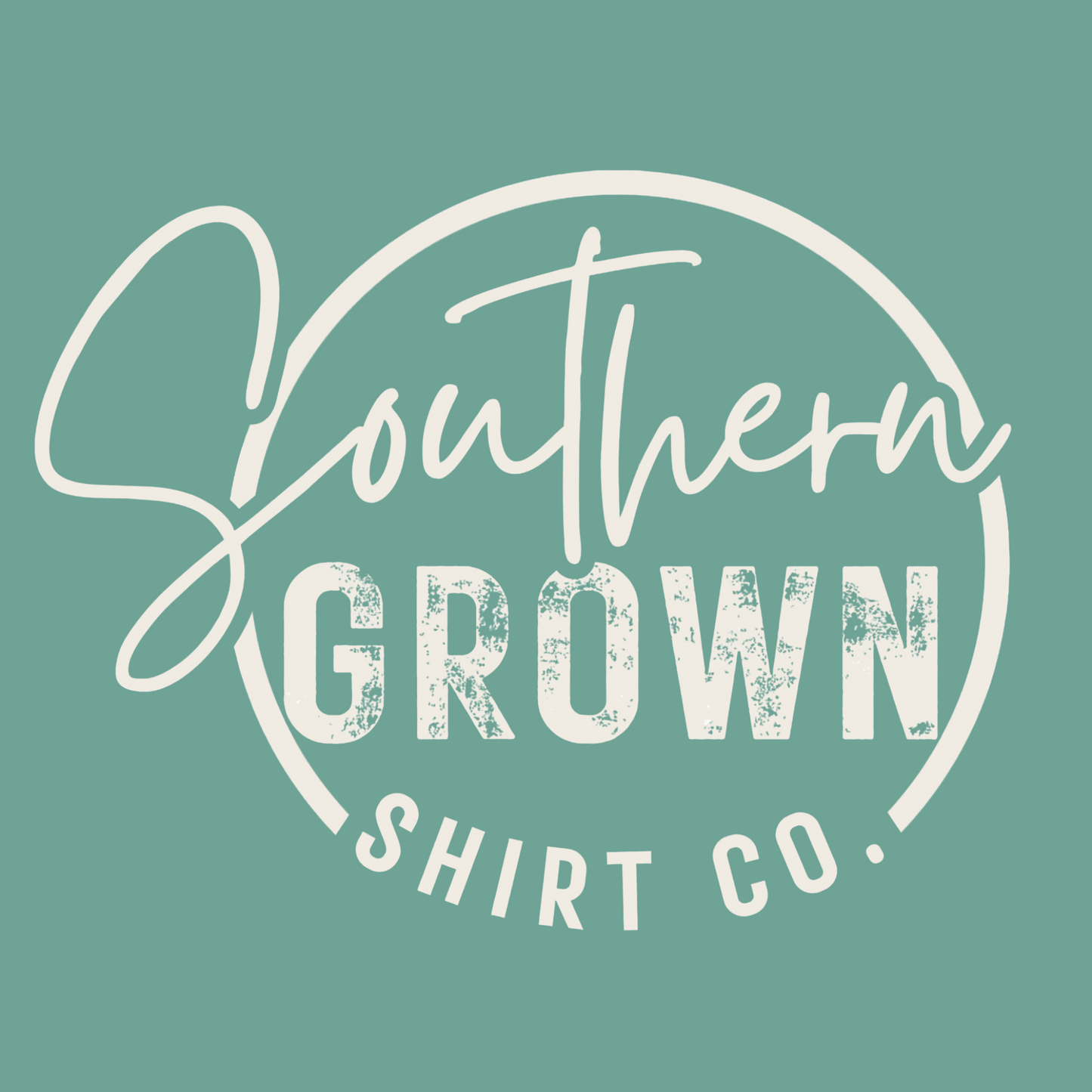 Southern Grown Shirt Co. left chest logo on aquatic green