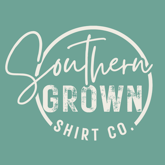 Southern Grown Shirt Co. left chest logo on aquatic green
