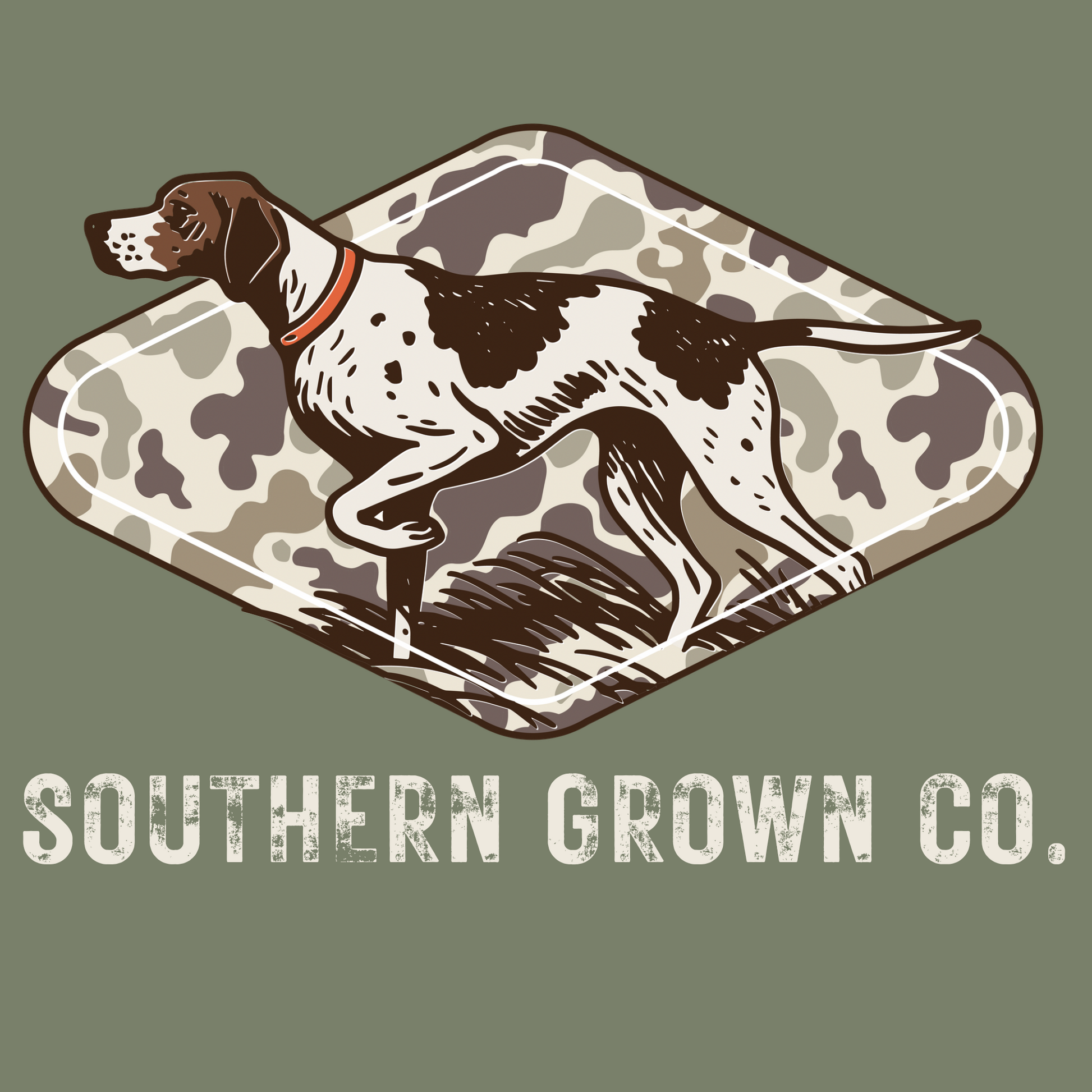 Adult Dog’ll Hunt Tee in Sage full back design