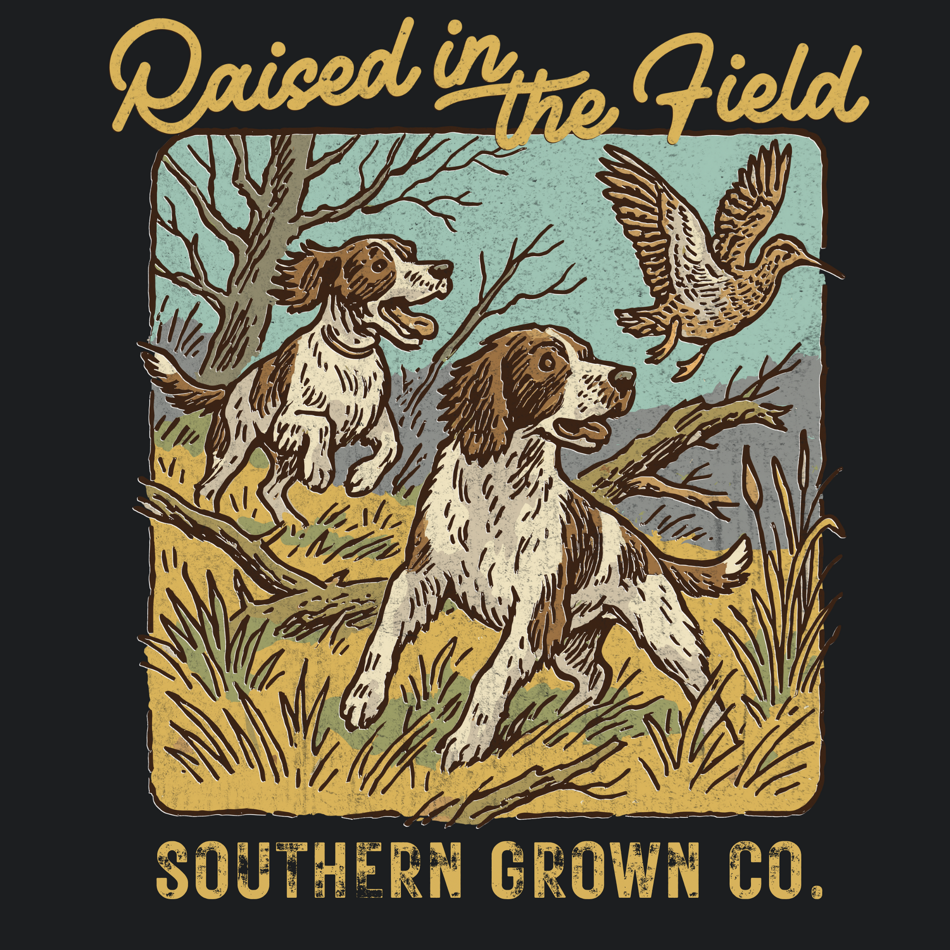 Kids Raised in the Field Tee in black full back design