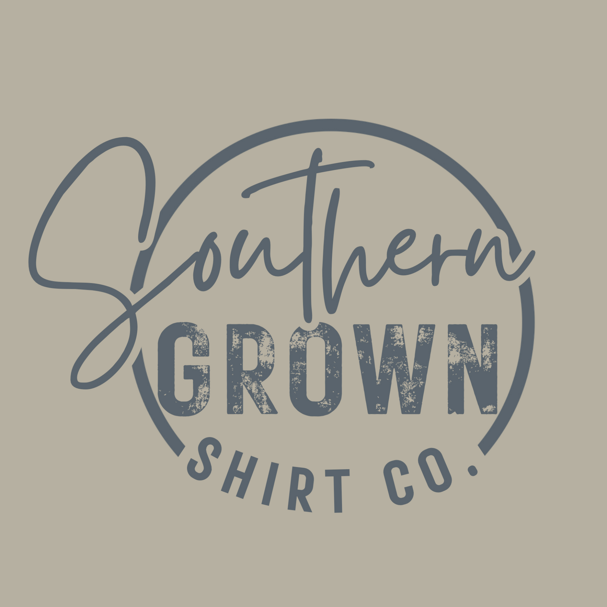 Southern Grown Shirt Company Logo on Sandstone